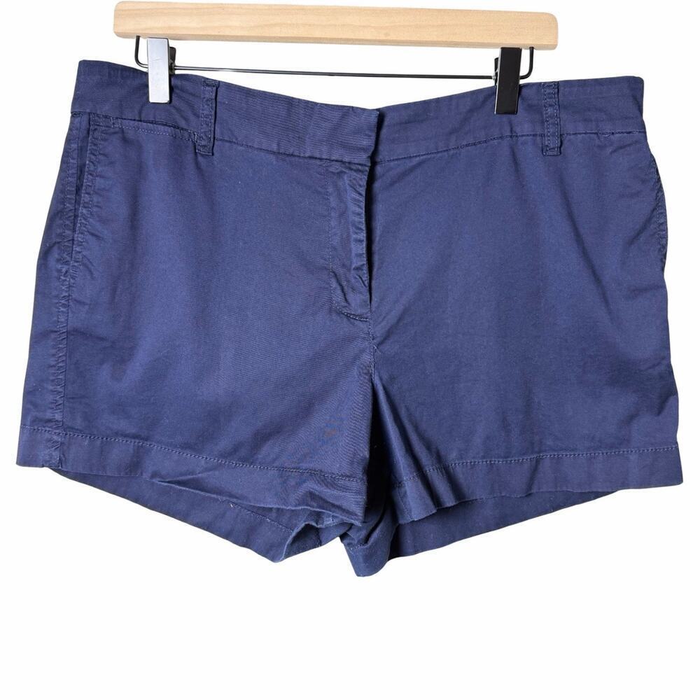 J.Crew Chino Shorts Navy Blue Shortie Pockets Women's Size 14 Casual